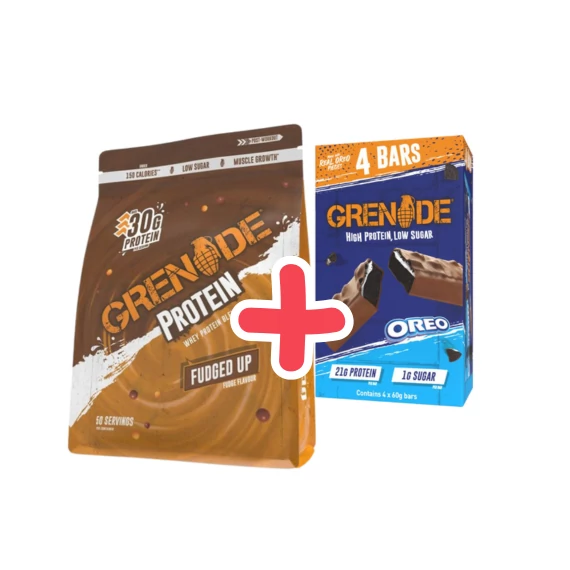 GRENADE Protein Powder 2kg Fudged Up + ajándék GRENADE High Protein bar Oreo Pack 4x60 g