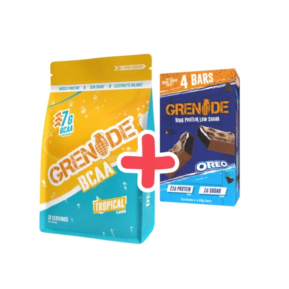 GRENADE BCAA -  Tropical 390 g + ajándék GRENADE High Protein bar Oreo Pack 4x60 g
