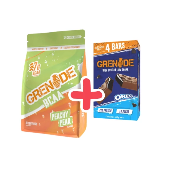 GRENADE BCAA - Peachy Pear 390 g + ajándék GRENADE High Protein bar Oreo Pack 4x60 g