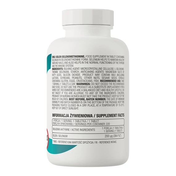 OstroVit Selen (Szelén-metionin) 220 tabletta