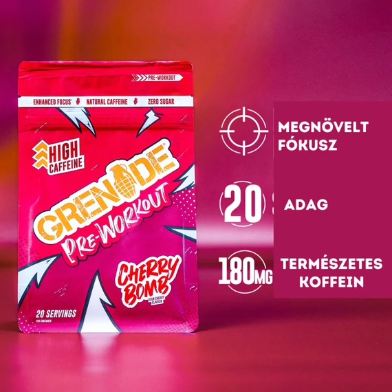 GRENADE Pre Workout - Cherry Bomb 330 g 1+1 AKCIÓ