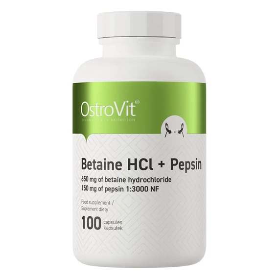 OstroVit Betaine HCl + Pepsin 100 kapszula