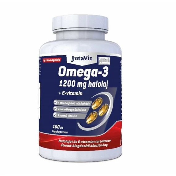 JutaVit Omega - 3 Halolaj 1200mg+E vitamin 100 kapszula