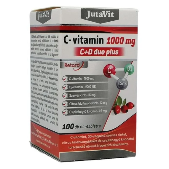 JutaVit C - vitamin 1000mg C+D DUO Plus 100 tabletta