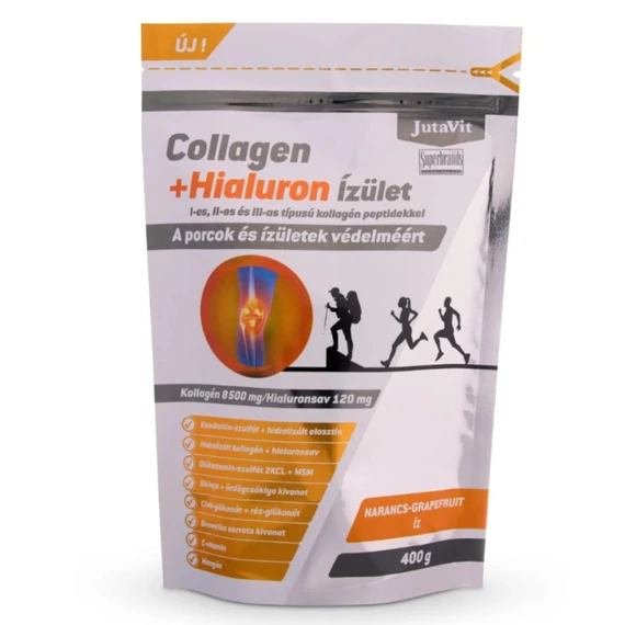 JutaVit Collagen+Hialuron ÍZÜLET Narancs-Grapefruit 400g