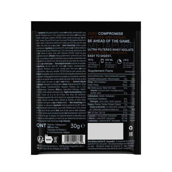 QNT METAPURE Whey Isolate Zero 30g Belgian Chocolate