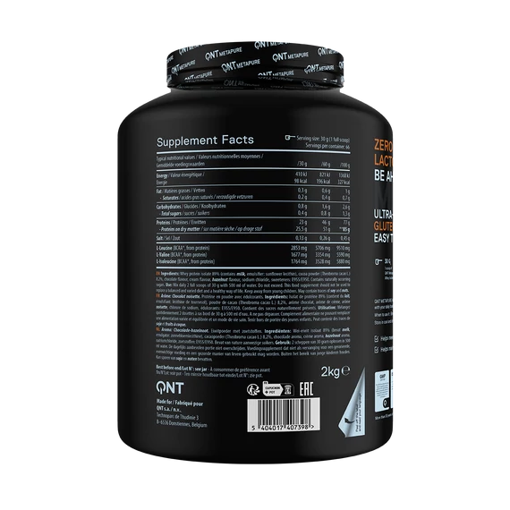 QNT METAPURE Whey Isolate Zero 2000g Chocolate Hazelnut