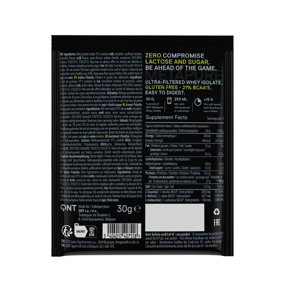 QNT METAPURE Whey Isolate Zero 30g Pistachio