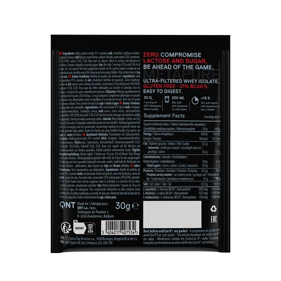 QNT METAPURE Whey Isolate Zero 30g Raspberry