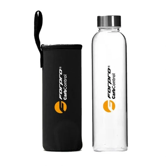 FORPRO Glass Bottle - Black 500ml Üvegkulacs - fekete