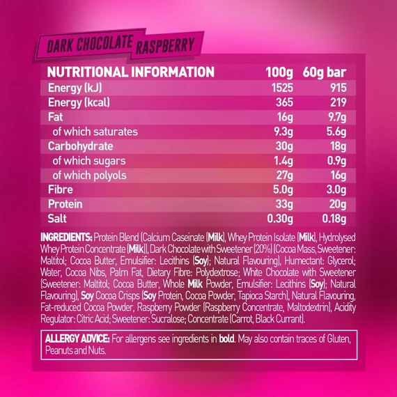 GRENADE High Protein Bar Dark Chocolate Raspberry 60g