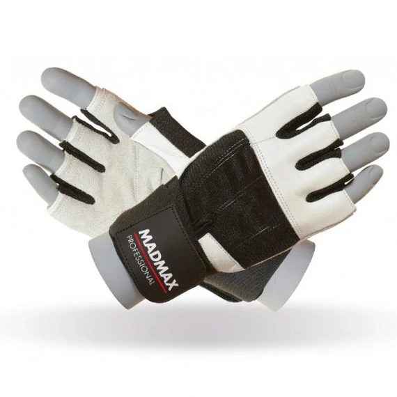 MADMAX Professional White Csuklószorítós Kesztyű XL