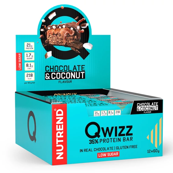 NUTREND QWIZZ Protein Bar 60g Chocolate+Coconut