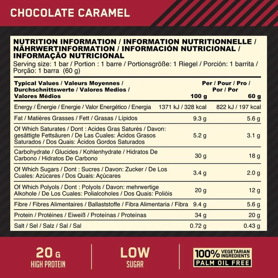 Optimum Nutrition Whipped Protein Bar 60g Chocolate Caramel