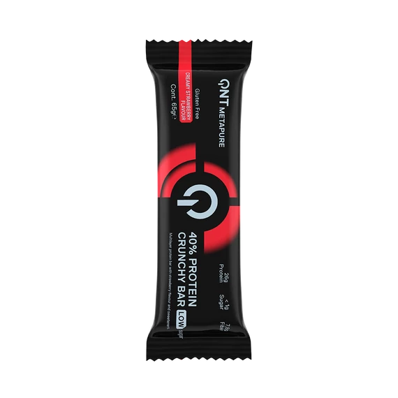 QNT METAPURE 40% Protein Crunchy Bar 65g Creamy Strawberry
