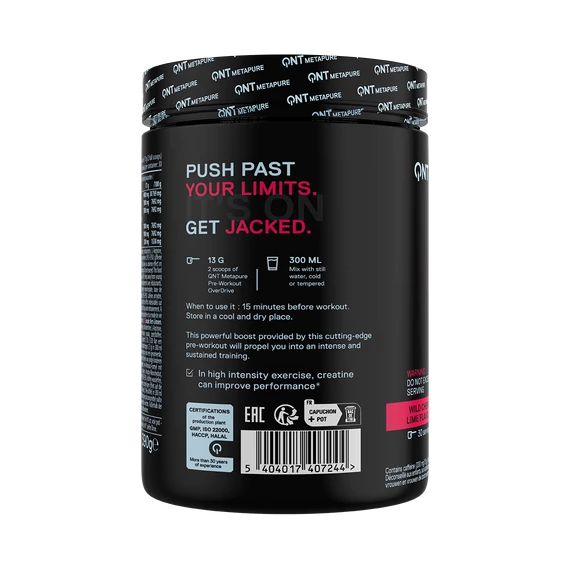 QNT Pre Workout Overdrive wild cherry lime 390 g