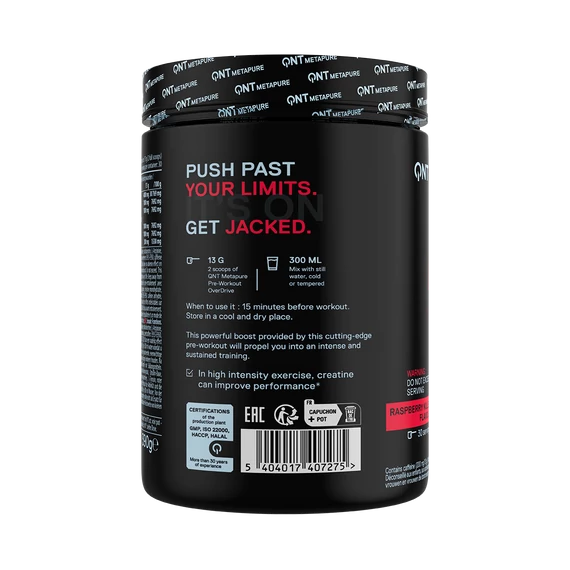 QNT Pre Workout Overdrive raspberry killer 390 g
