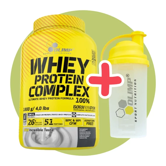 OLIMP SPORT Whey Protein Complex 100% 1800g Double Chocolate + Ajándék OLIMP SPORT Shaker 700ml Yellow/Trans